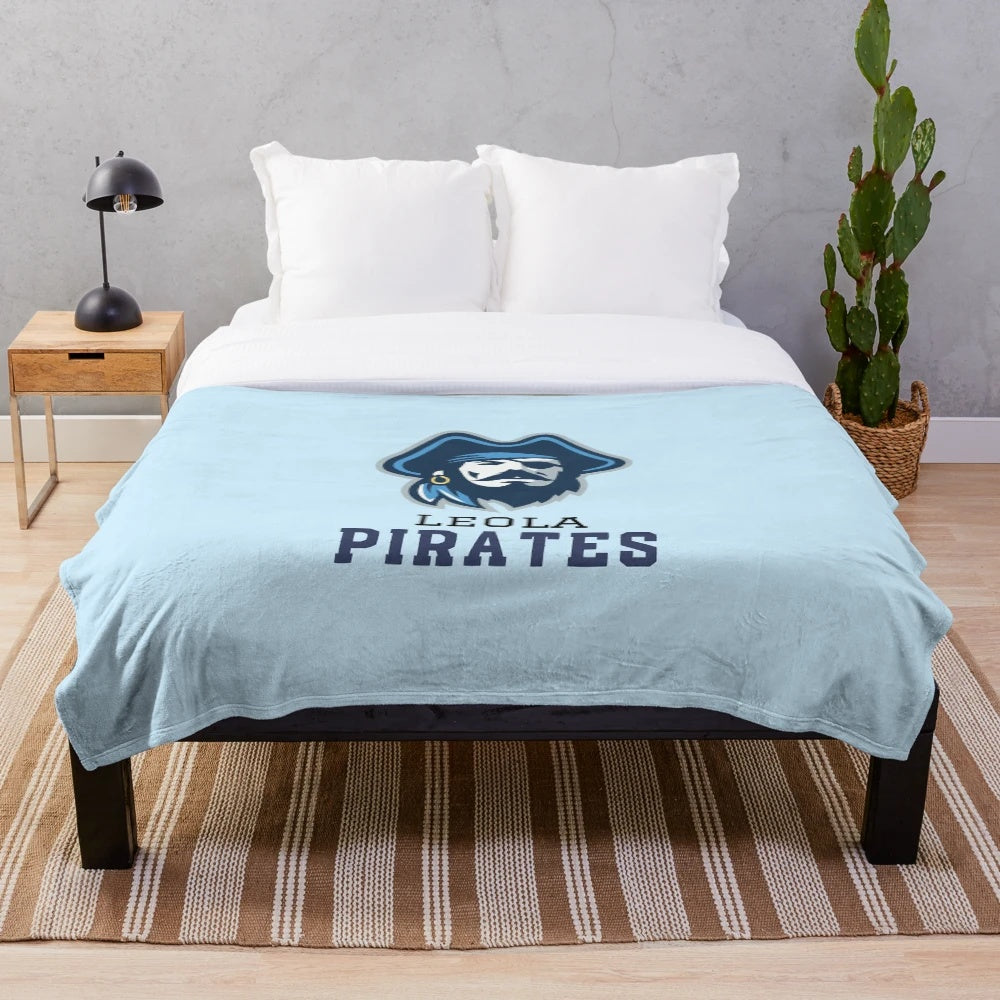 Leola Pirates alumni plush blanket with school logo