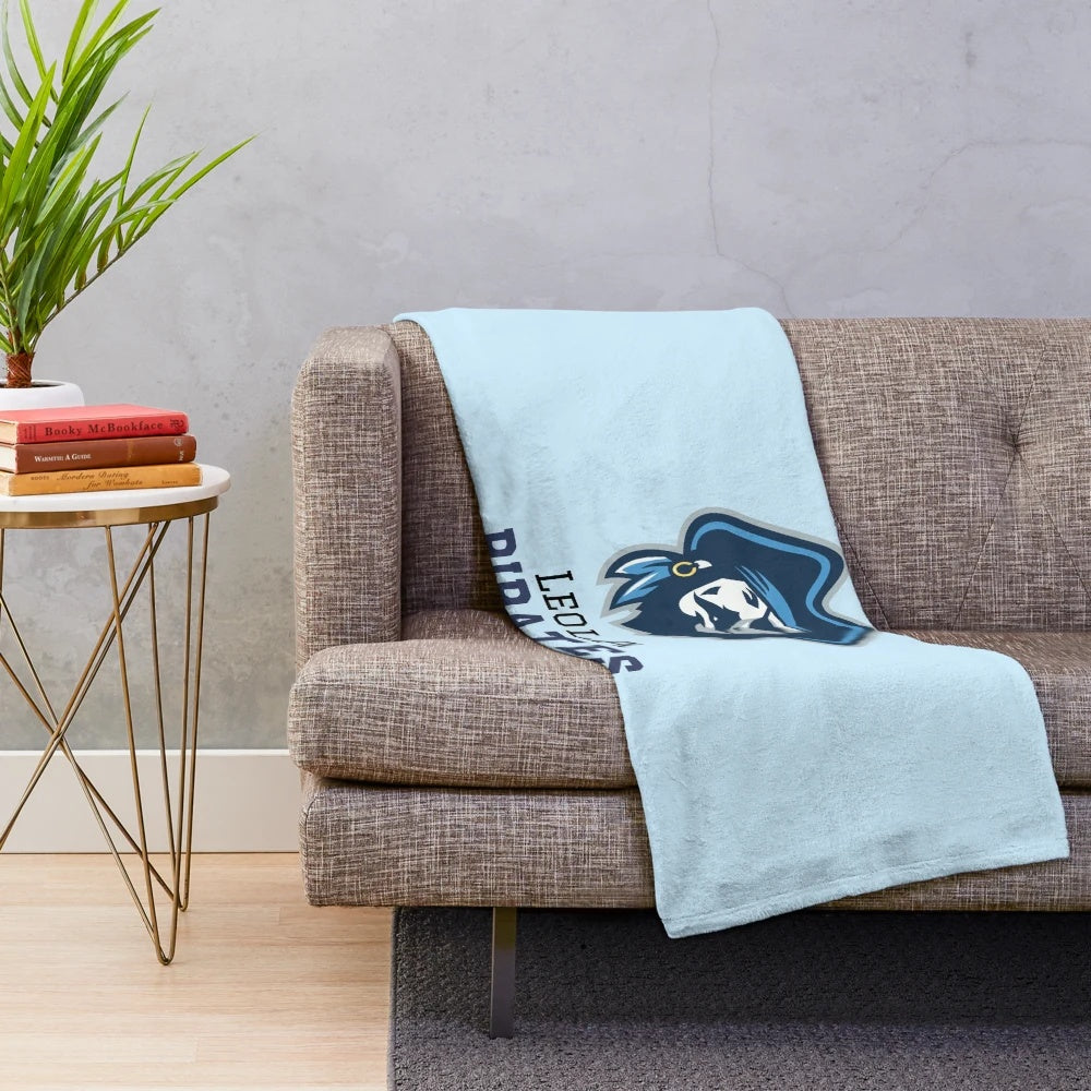 Leola Pirates alumni plush blanket with school logo