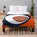 Leon Draisaitl themed plush blanket in Edmonton Oilers colors and jersey number