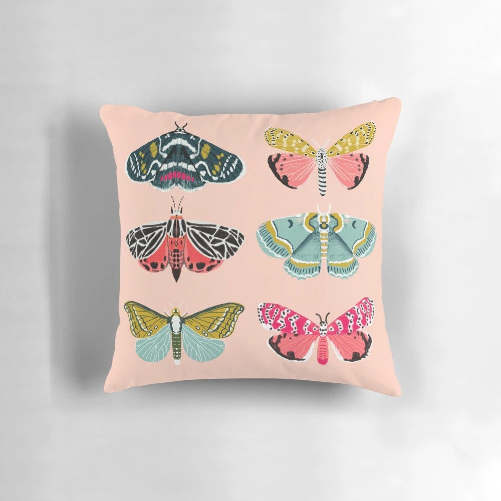 Lepidoptery No. 1 butterfly and moth print pillow by Andrea Lauren