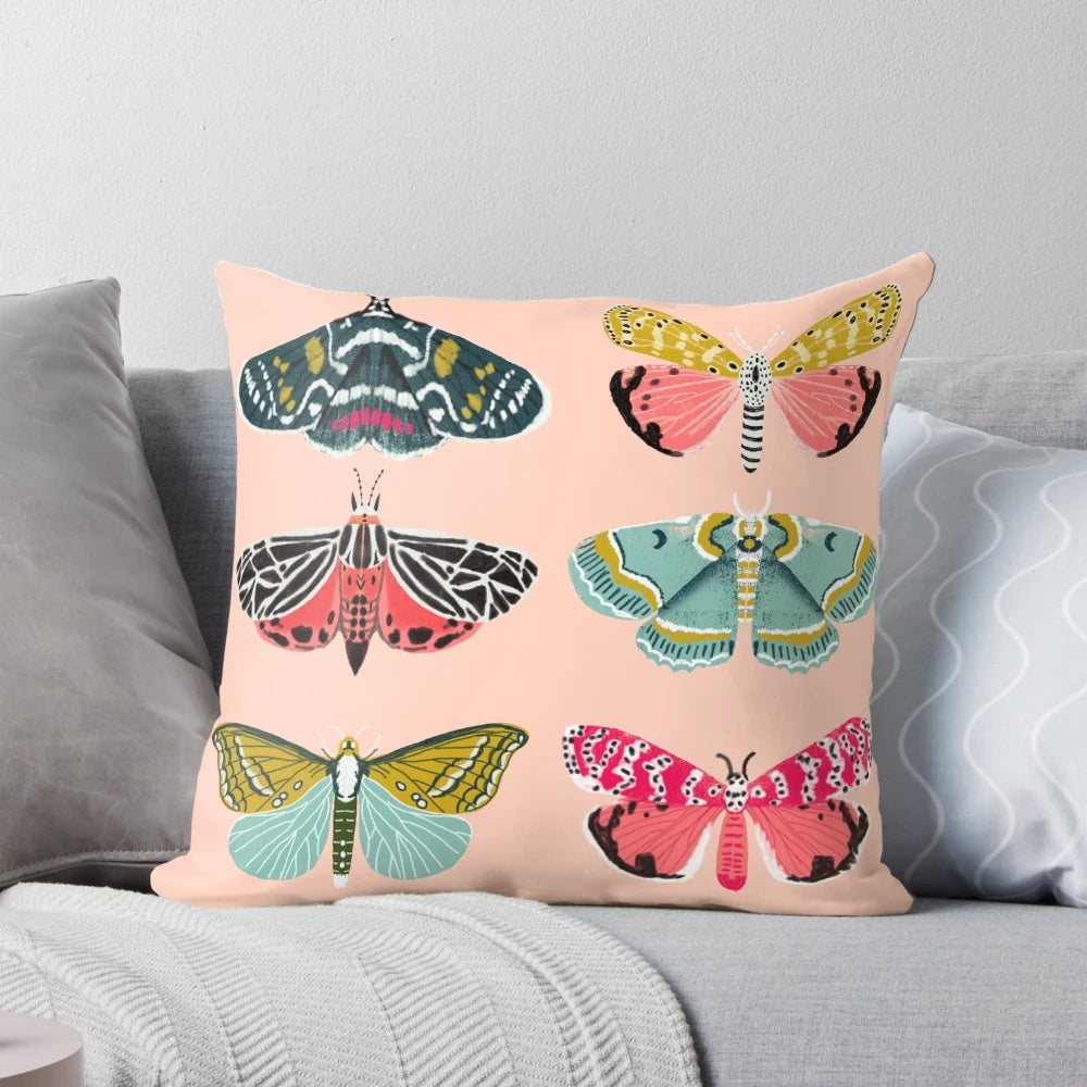 Lepidoptery No. 1 butterfly and moth print pillow by Andrea Lauren