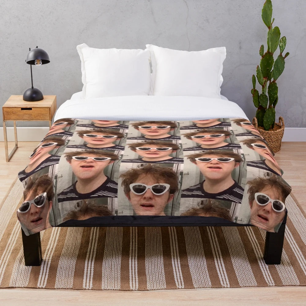 Lewis Capaldi inspired sunglasses plush blanket