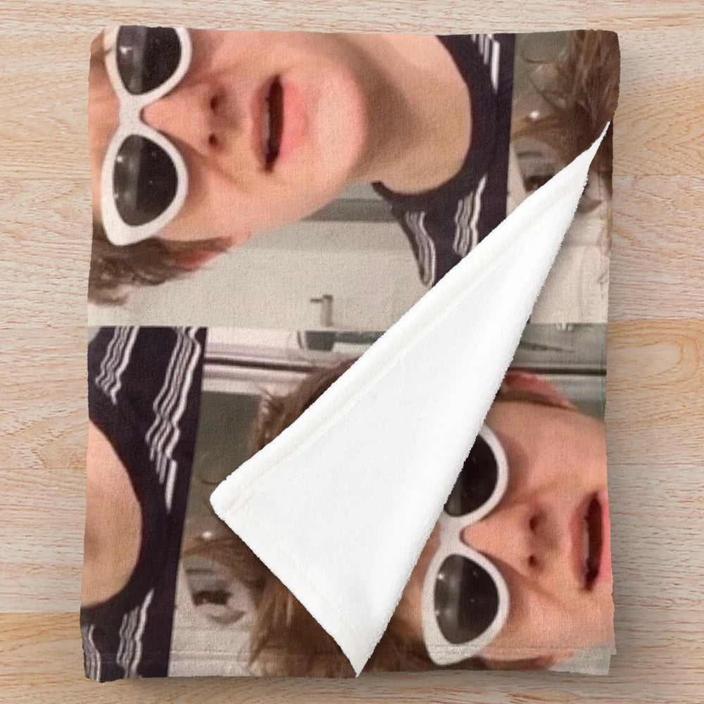 Lewis Capaldi inspired sunglasses plush blanket