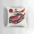 Lexus LC500 concept car in red watercolor design on a decorative throw pillow