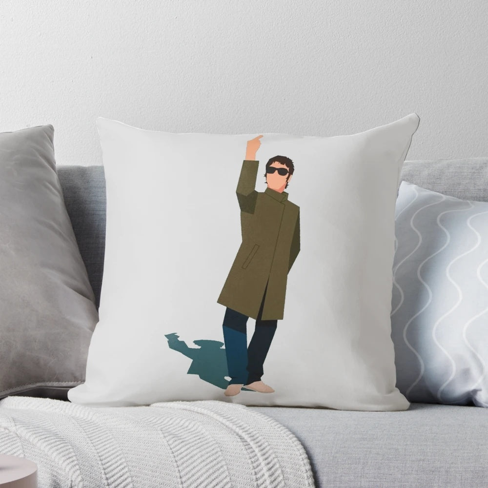 Liam Gallagher Pillow - Comfortable home decor featuring the legendary Oasis frontman