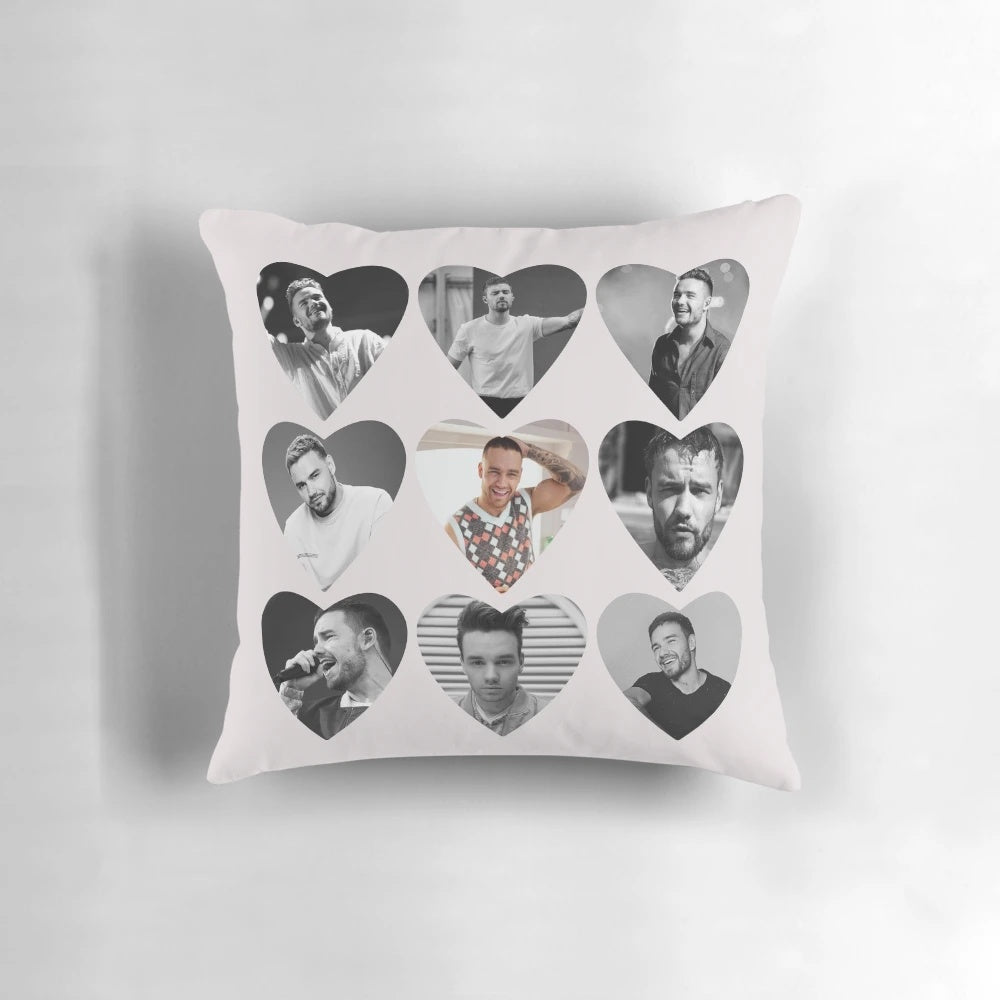 Liam Payne One Direction Tribute Pillow with Rip Hearts Design