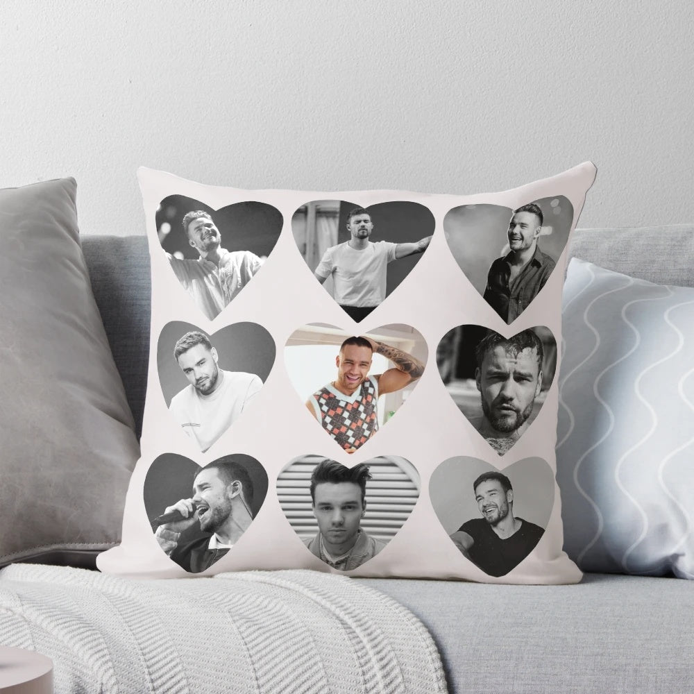 Liam Payne One Direction Tribute Pillow with Rip Hearts Design