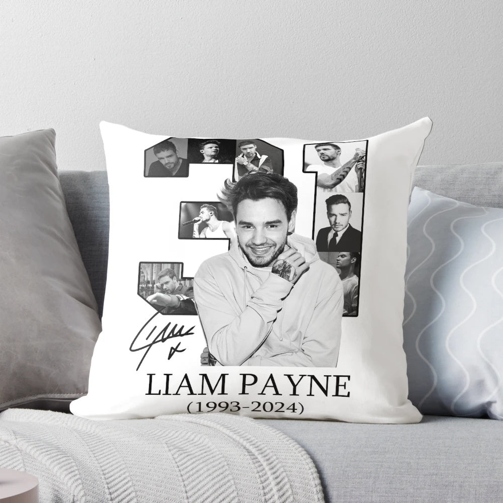 Liam Payne tribute pillow with signature and "Thank You" message
