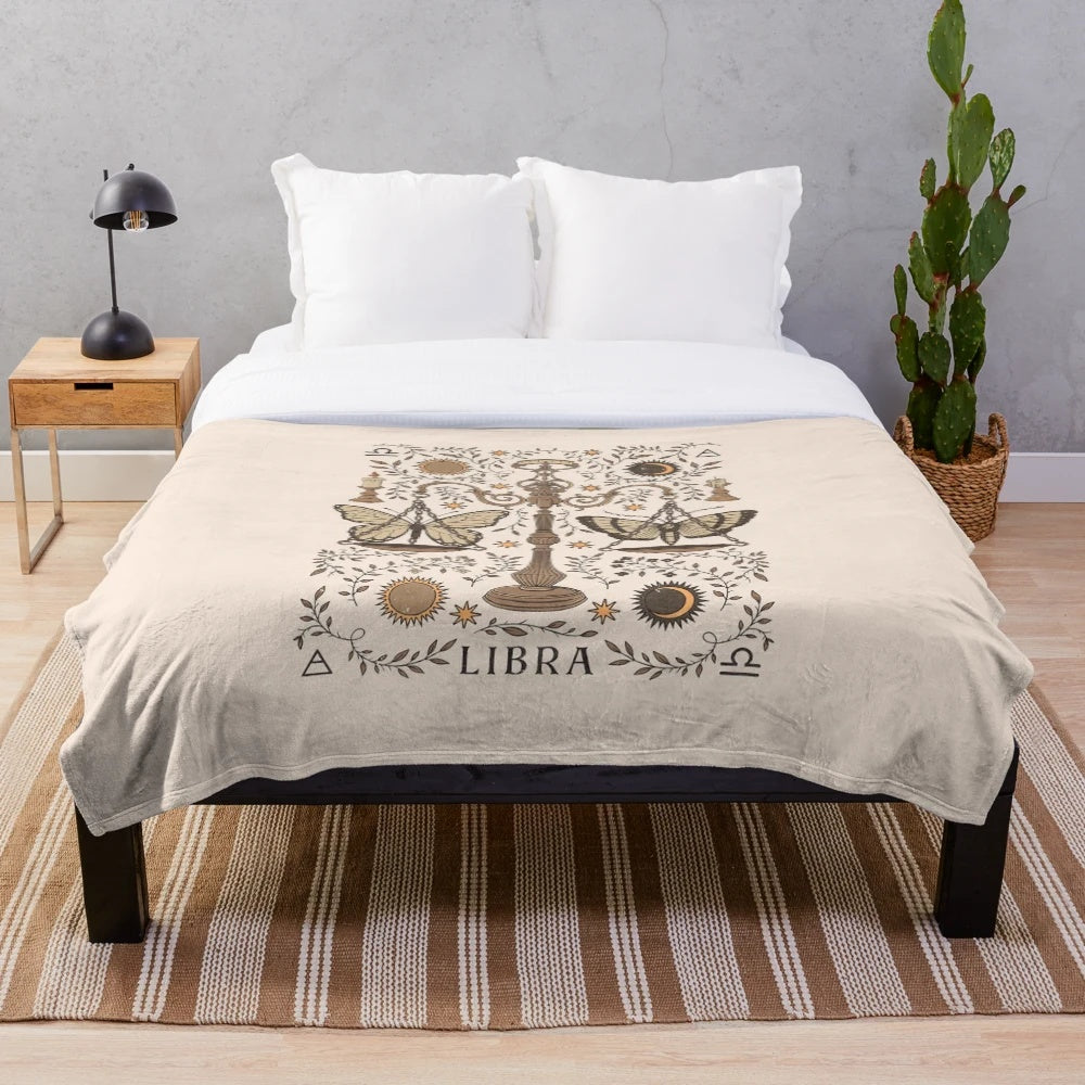 Libra Celestial Plush Blanket - Astrology Inspired Cozy Throw