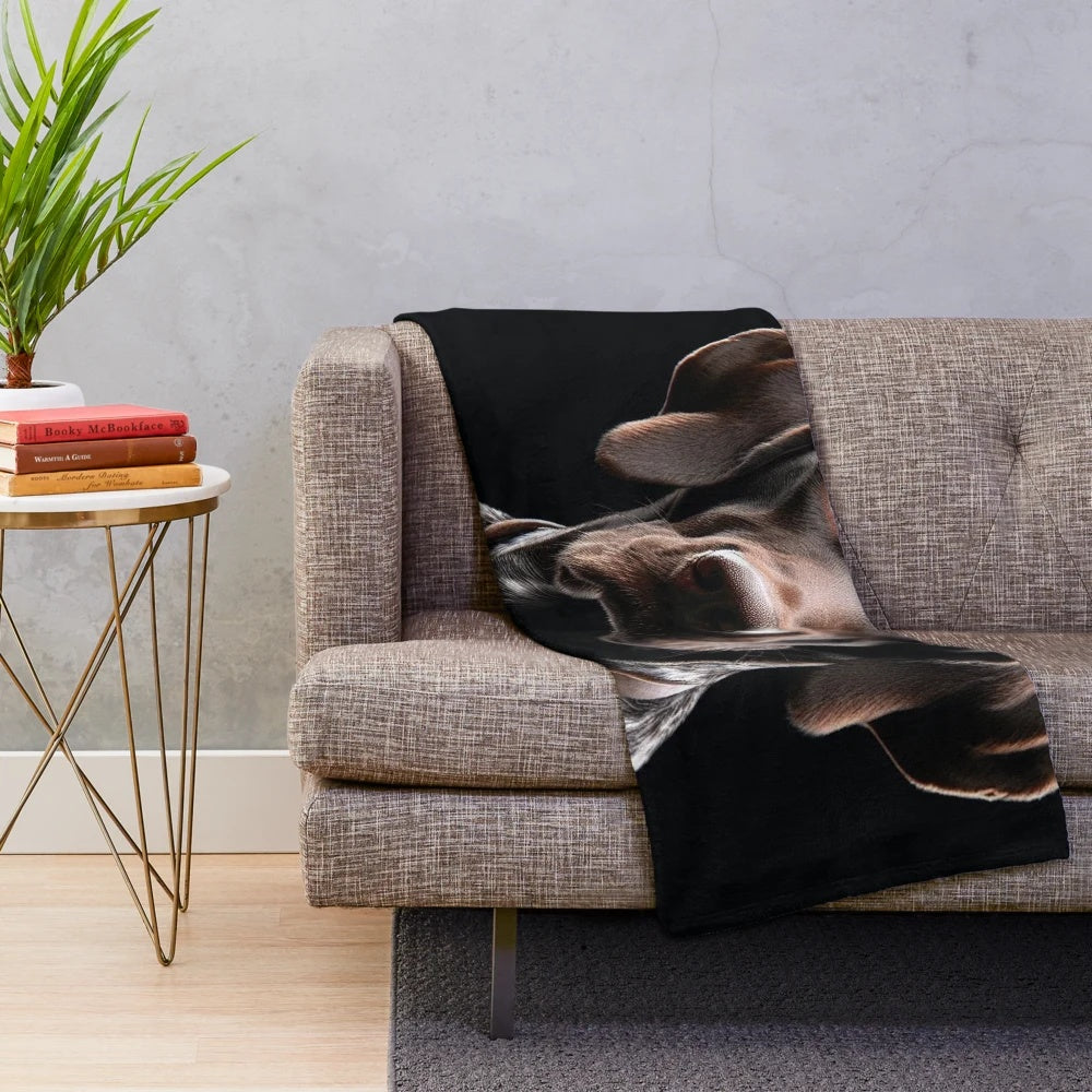 Realistic German Shorthaired Pointer dog portrait plush blanket
