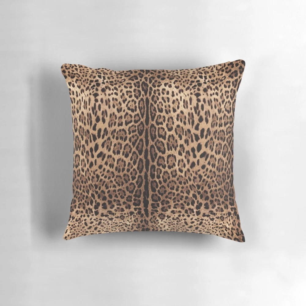 Luxurious leopard print pillow with realistic pattern for a wild, nature-inspired look