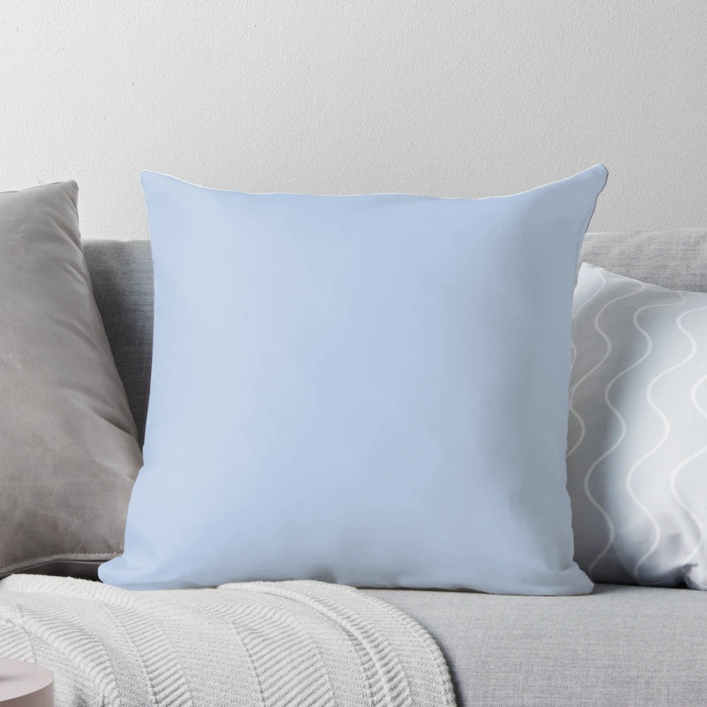 Light steel blue decorative pillow on couch