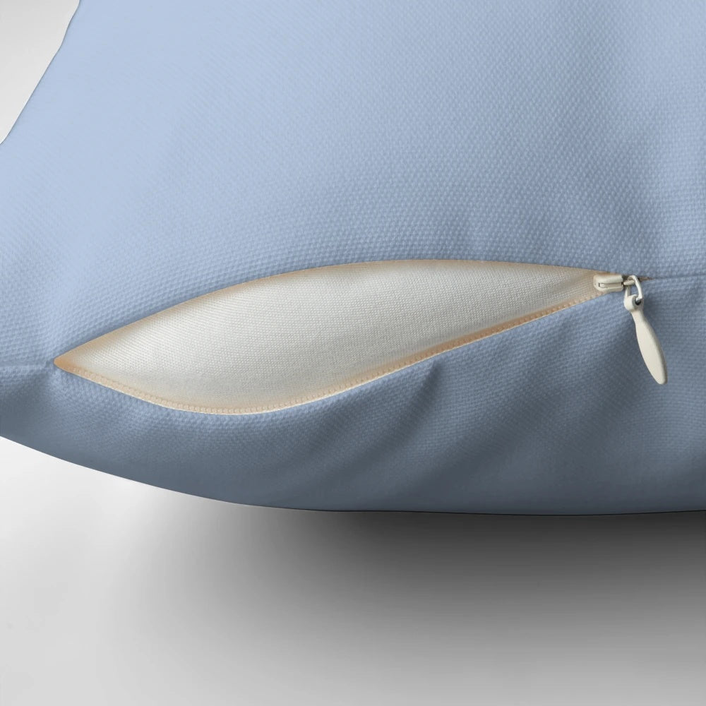 Light steel blue decorative pillow on couch