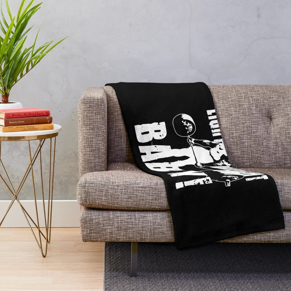 Lightweight plush baby blanket with Ronnie Coleman motivational design