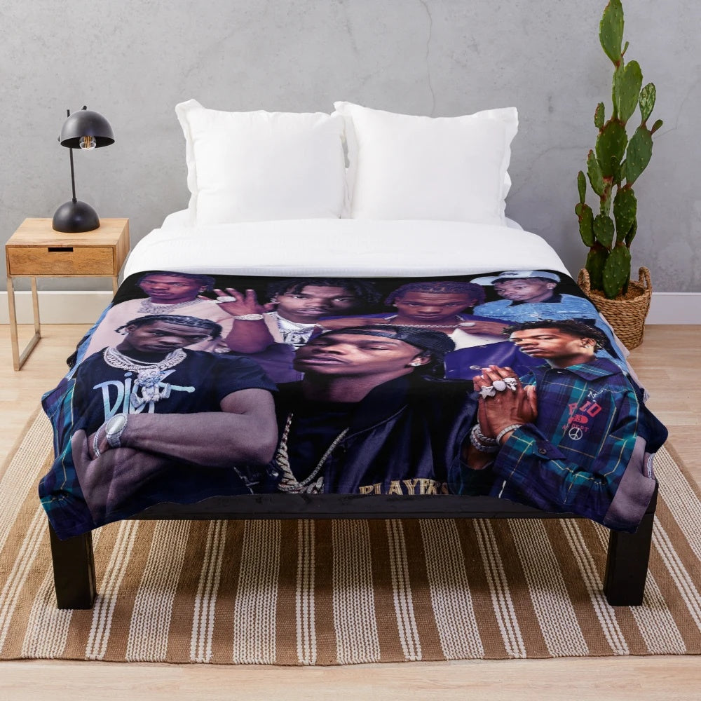 Lil Baby collage poster design 2021 plush blanket