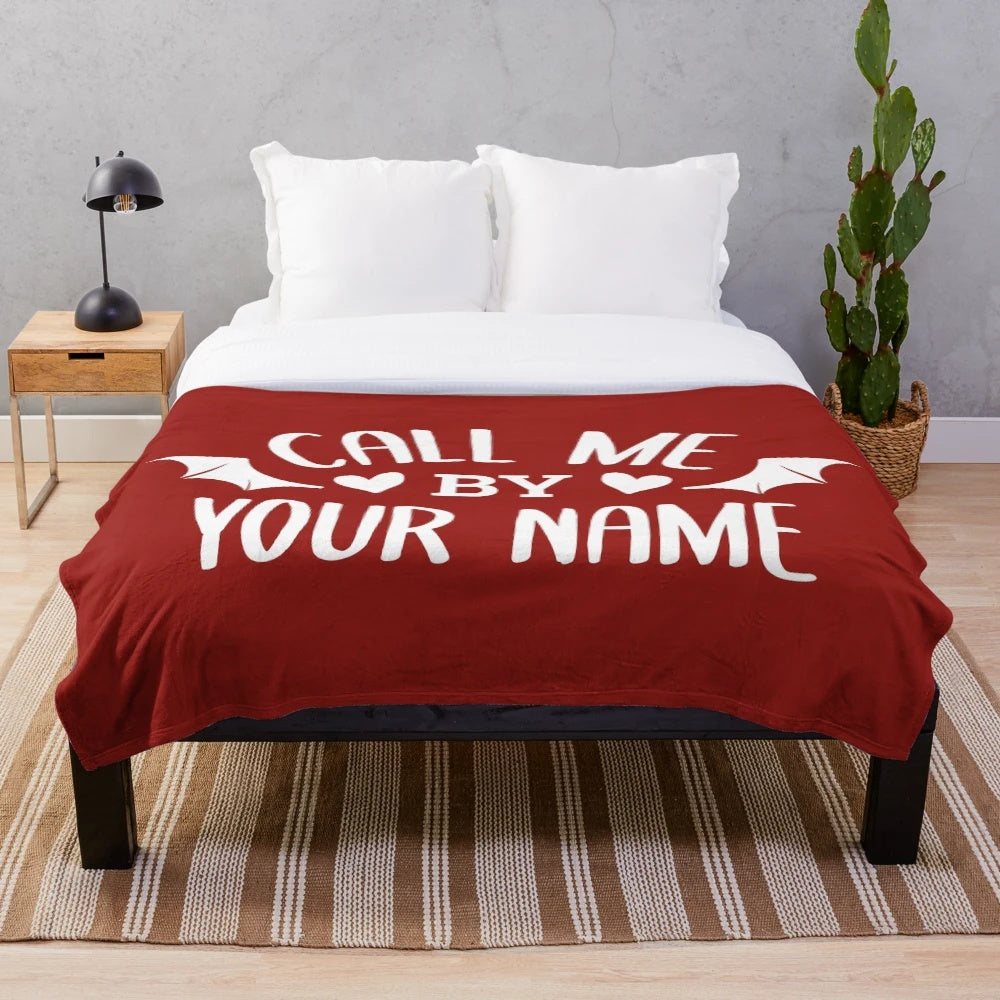Lil Nas X-inspired plush blanket with dark red background