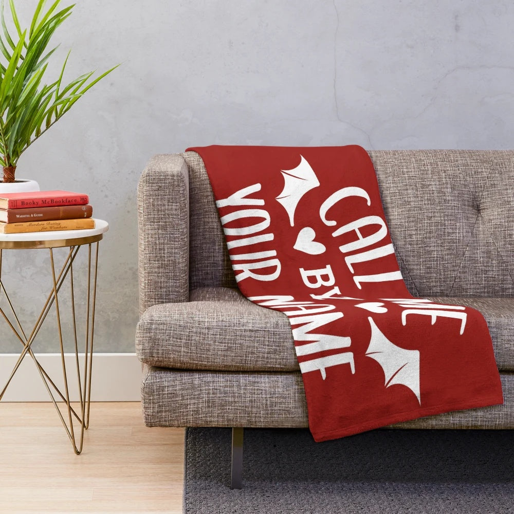Lil Nas X-inspired plush blanket with dark red background