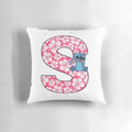 Lilo & Stitch Inspired Letter S Throw Pillow, featuring the iconic characters and a stylized letter S design.