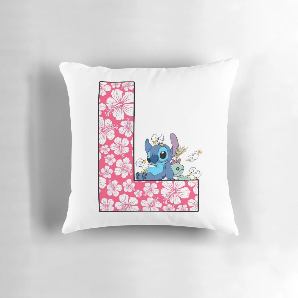 Lilo and Stitch themed decorative letter L pillow for home decor