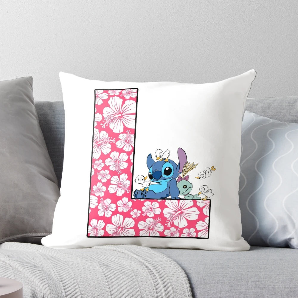 Lilo and Stitch themed decorative letter L pillow for home decor
