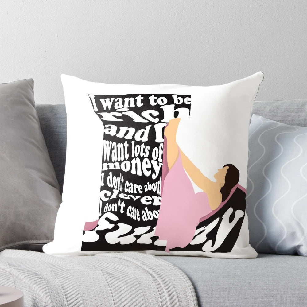 Decorative pillow featuring album artwork from Lily Allen's 'It's Not Me, It's You' album