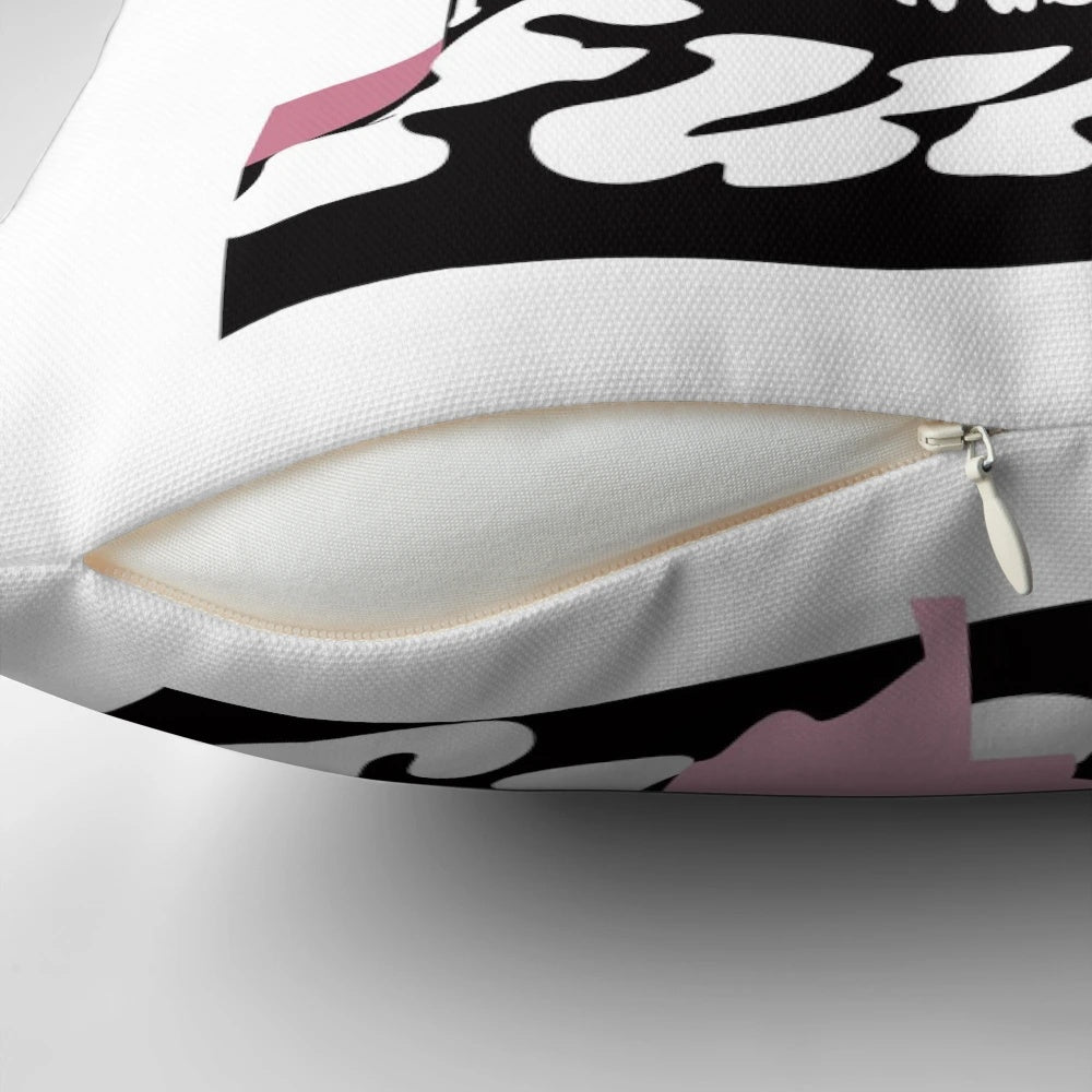 Decorative pillow featuring album artwork from Lily Allen's 'It's Not Me, It's You' album