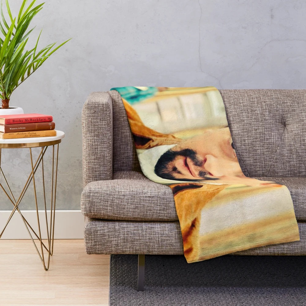 Lin Manuel Miranda Lip Biting Plush Blanket featuring the Hamilton creator
