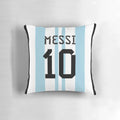 Lionel Messi Argentina World Champion Pillow with the Argentina flag and "10" number
