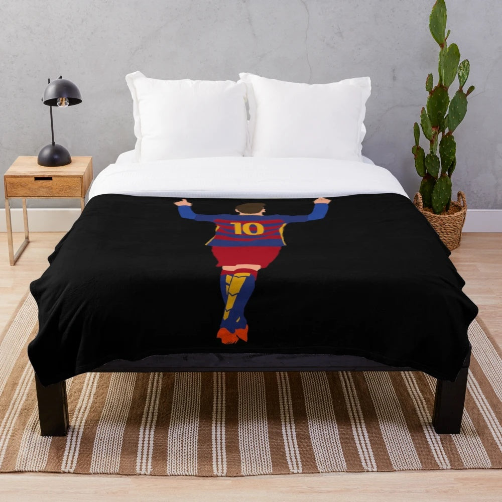 Lionel Messi-inspired FC Barcelona plush blanket