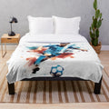 Lionel Messi-inspired football abstract art painting on a plush blanket
