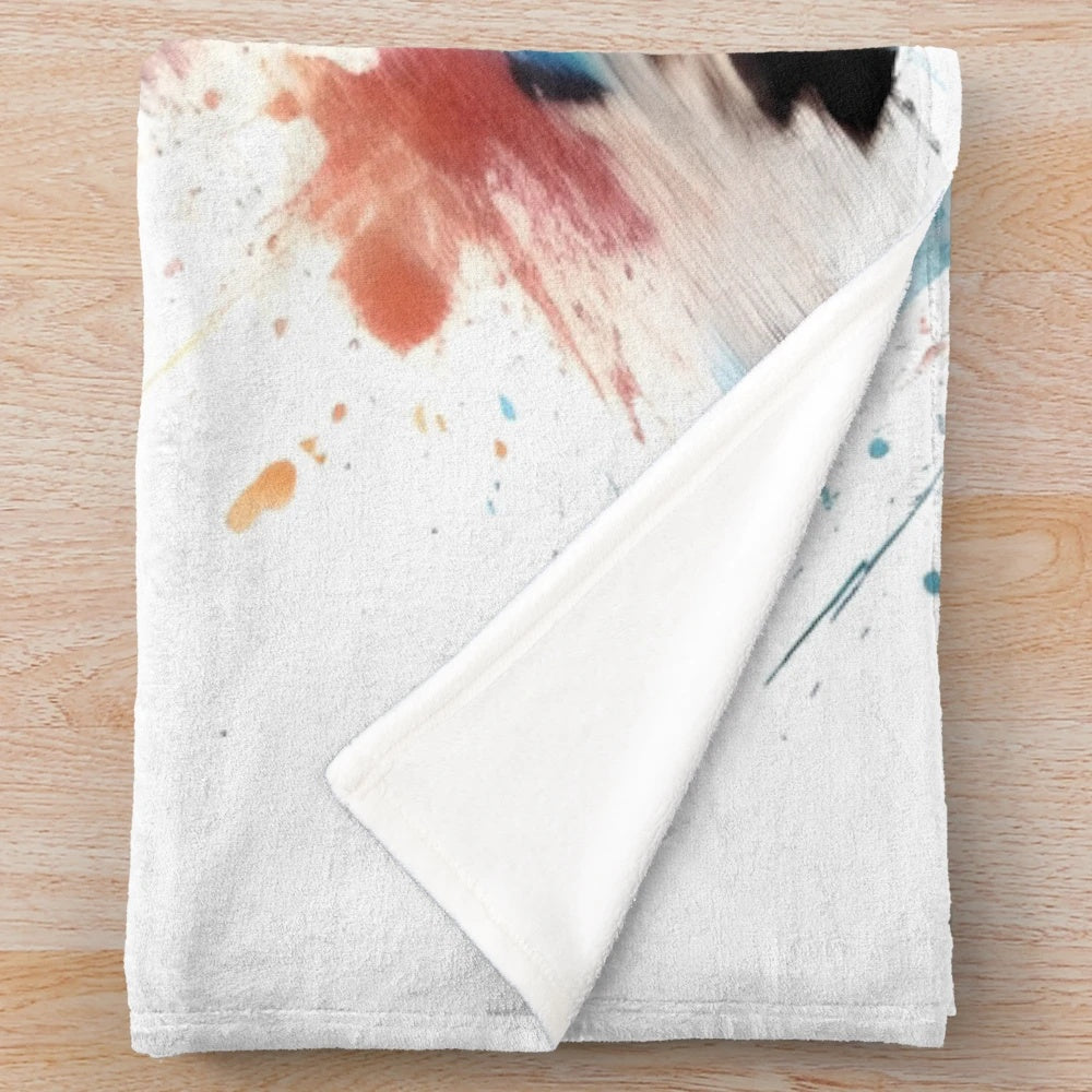 Lionel Messi-inspired football abstract art painting on a plush blanket