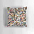 Decorative pillow featuring classic book spines and titles