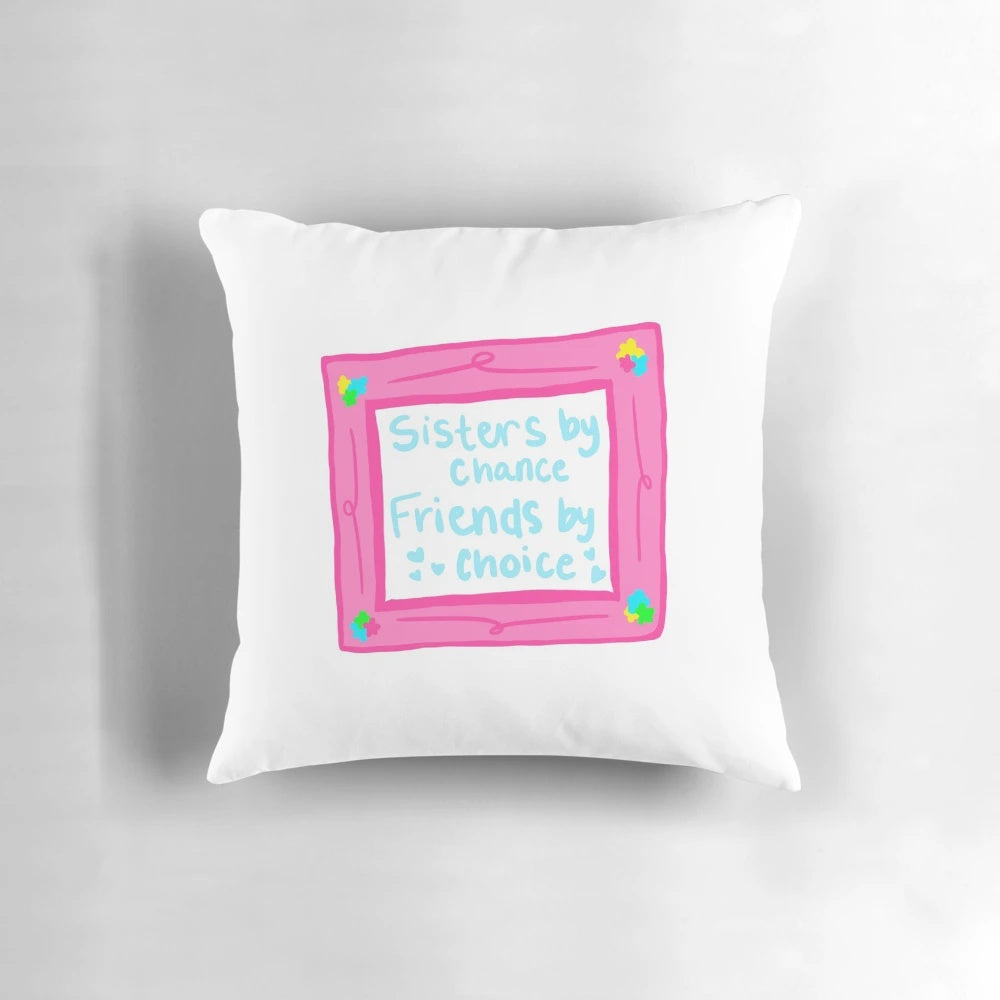 Sisters by Chance, Friends by Choice" Liv and Maddie Disney Pillow
