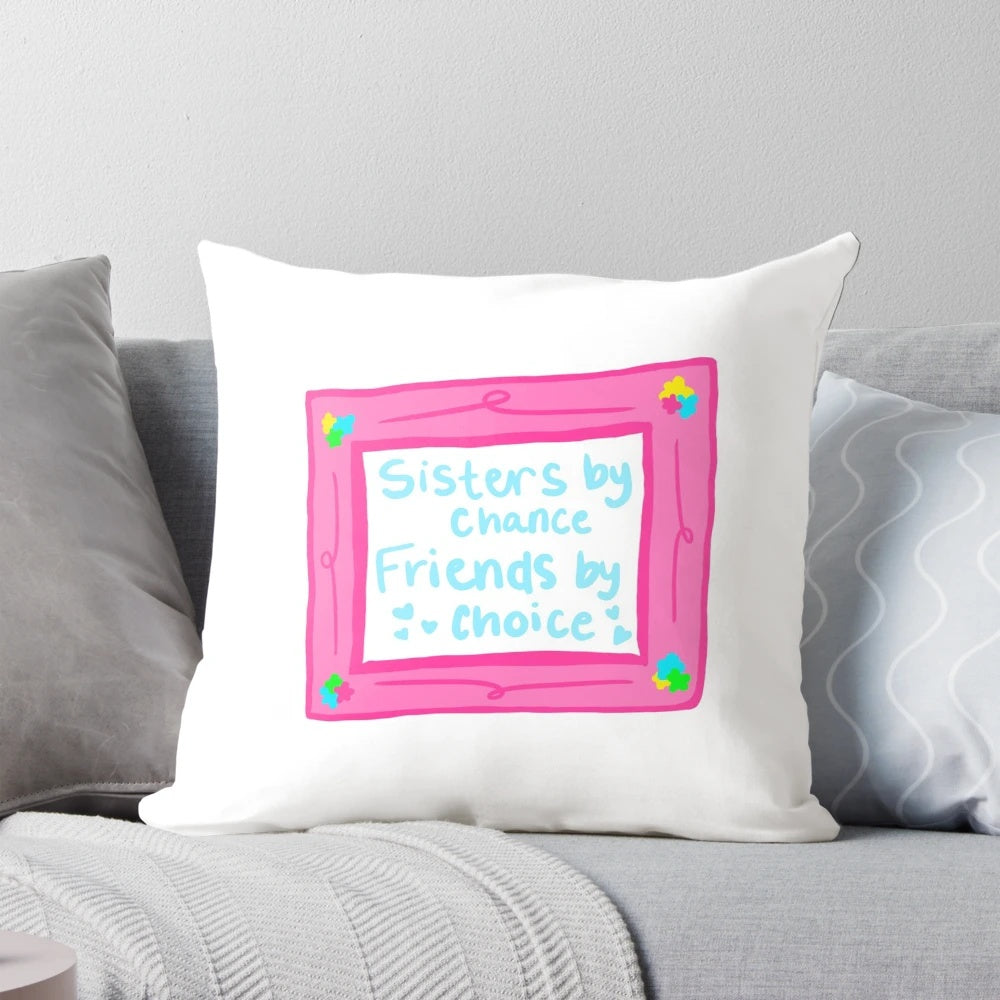 Sisters by Chance, Friends by Choice" Liv and Maddie Disney Pillow