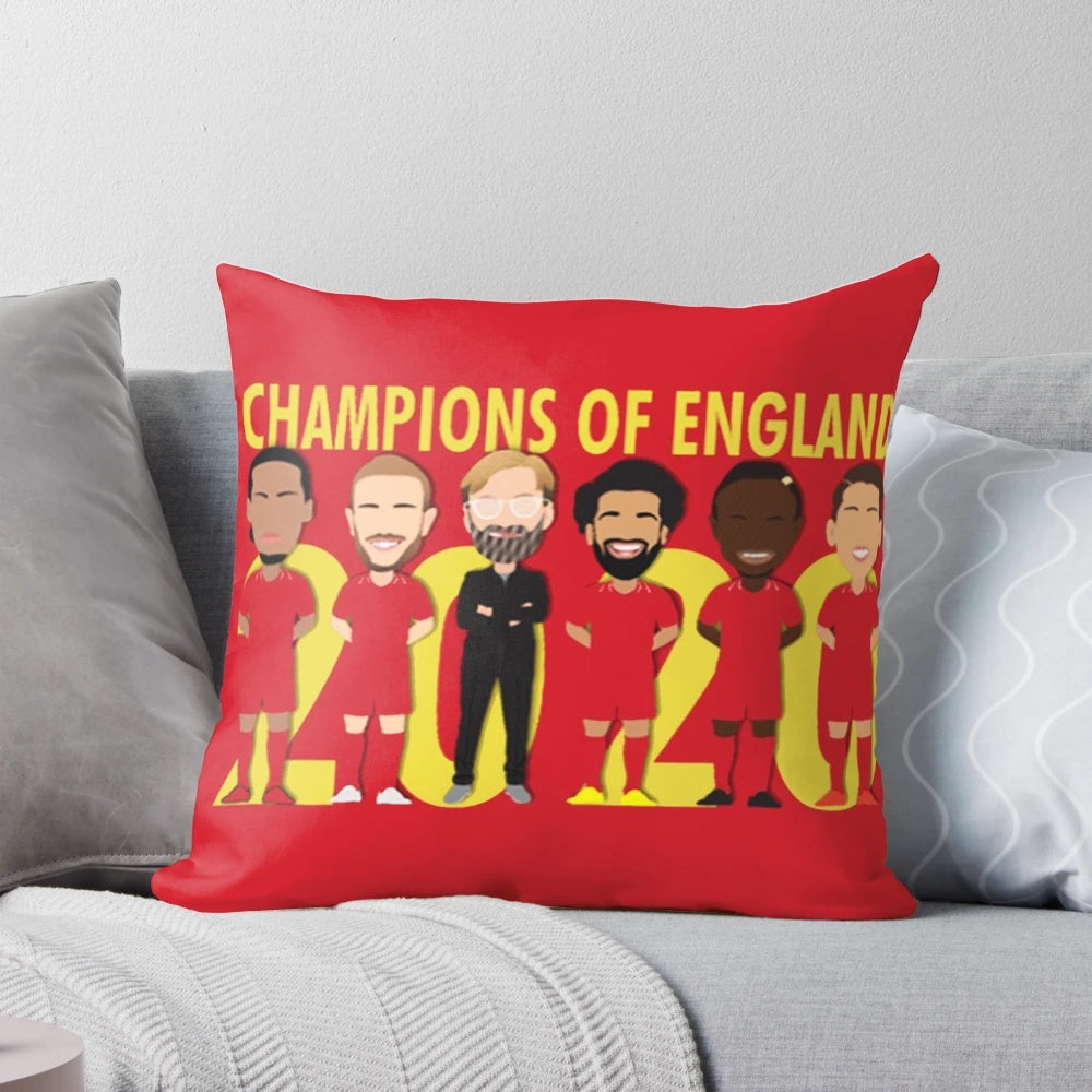 Liverpool FC Champions 2020 Pillow with players Salah and Firmino