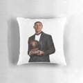A playful throw pillow featuring an illustration of Liverpool FC player Darwin Nunez.