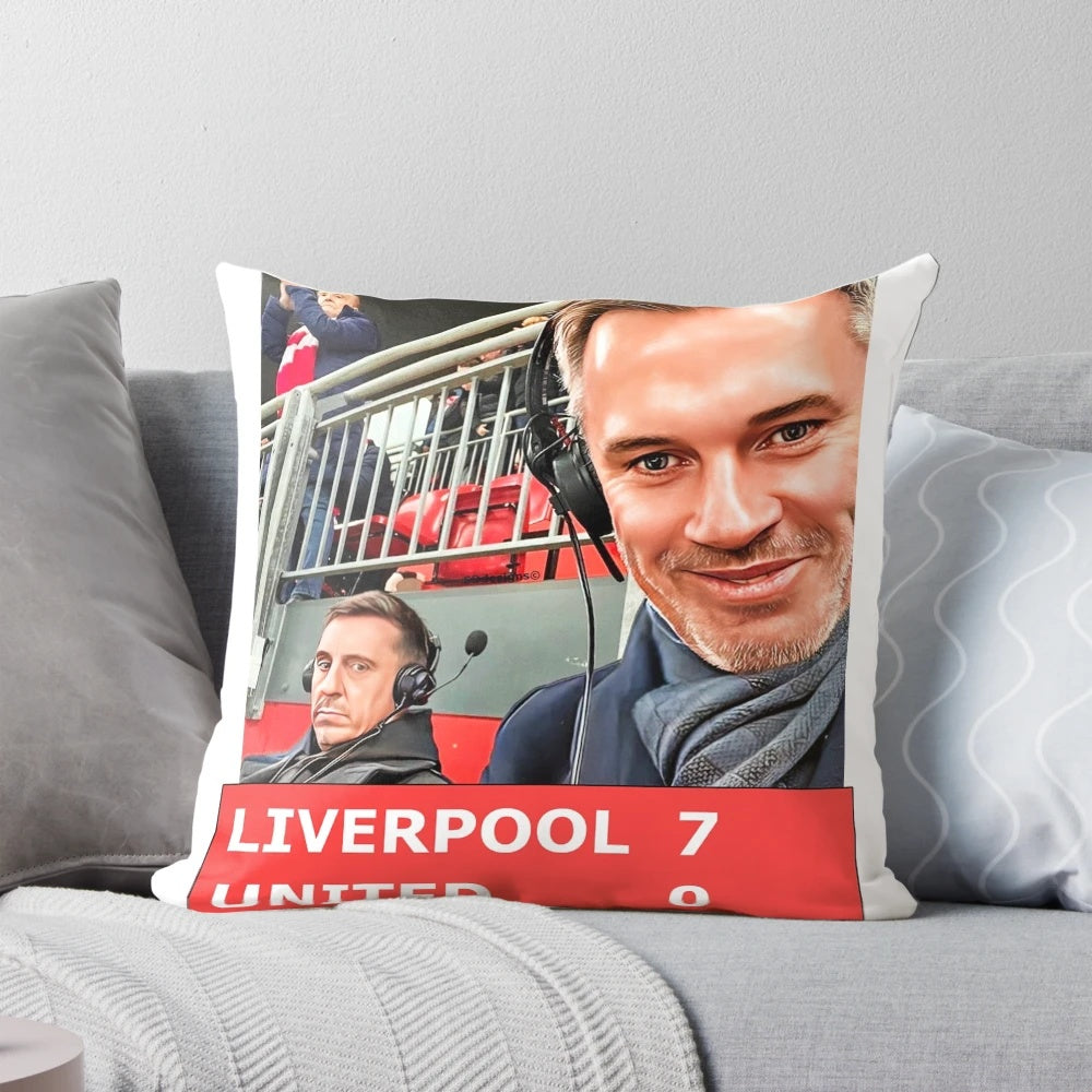 Liverpool vs Manchester United Football Pillow with Jurgen Klopp, The Kop, and YNWA