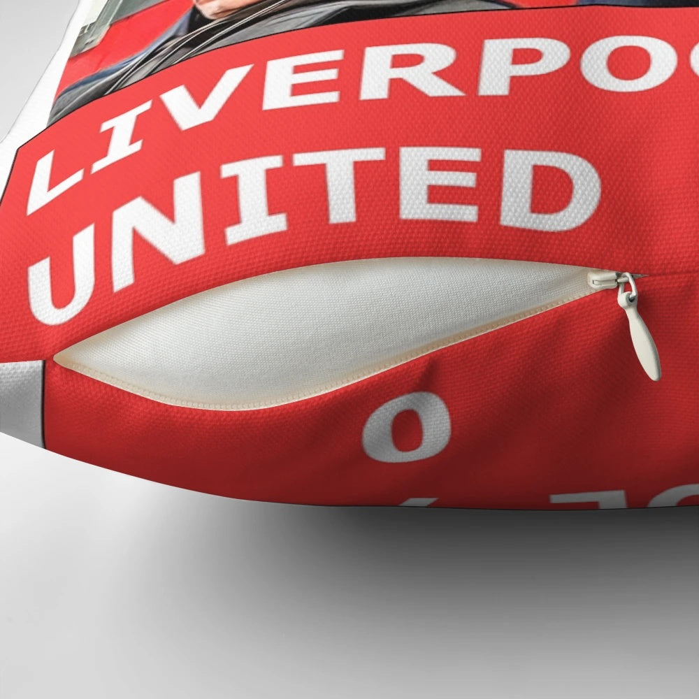 Liverpool vs Manchester United Football Pillow with Jurgen Klopp, The Kop, and YNWA
