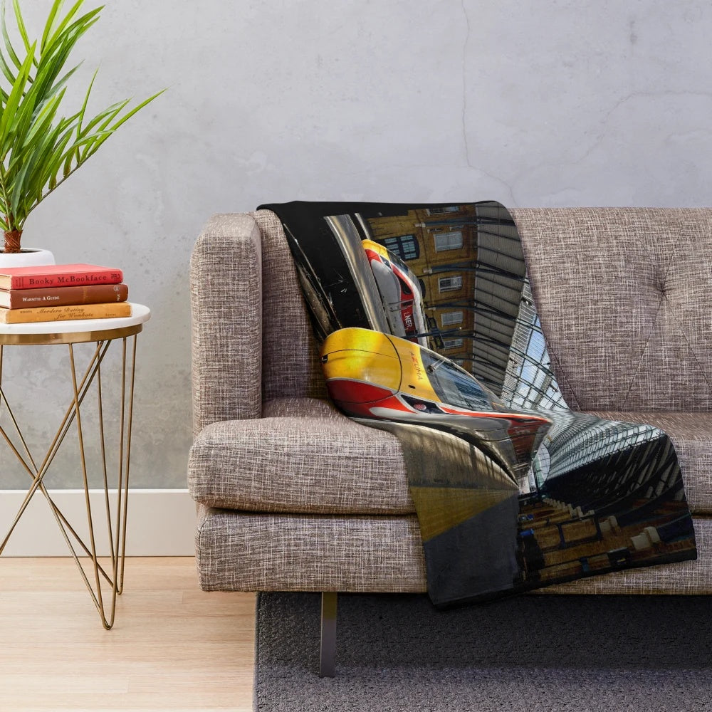 LNER Azuma 801 high-speed train at King's Cross Station plush blanket