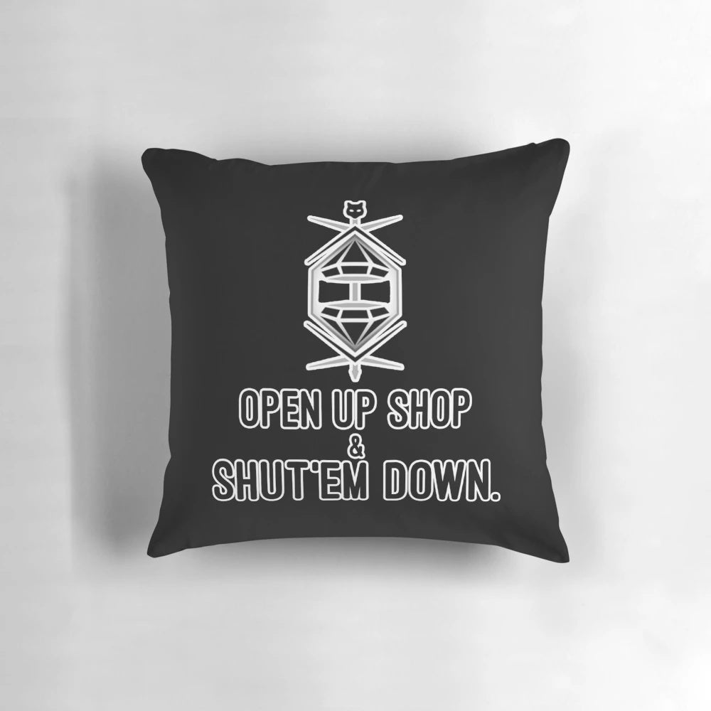 Loba sticker decorative pillow with black and white graphics