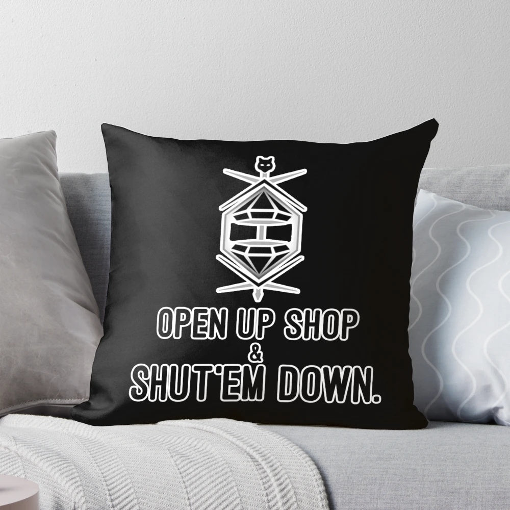 Loba sticker decorative pillow with black and white graphics