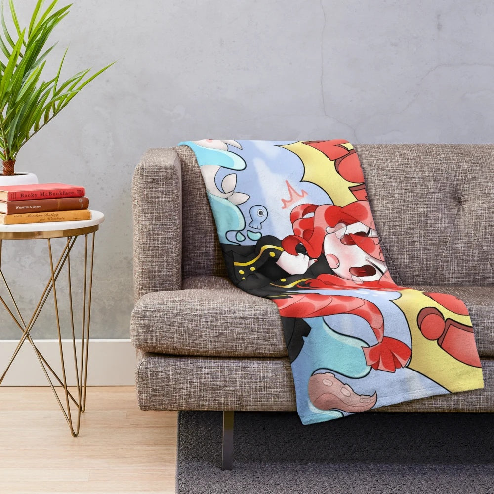 Lobco-inspired plush blanket featuring a cute anime girl design