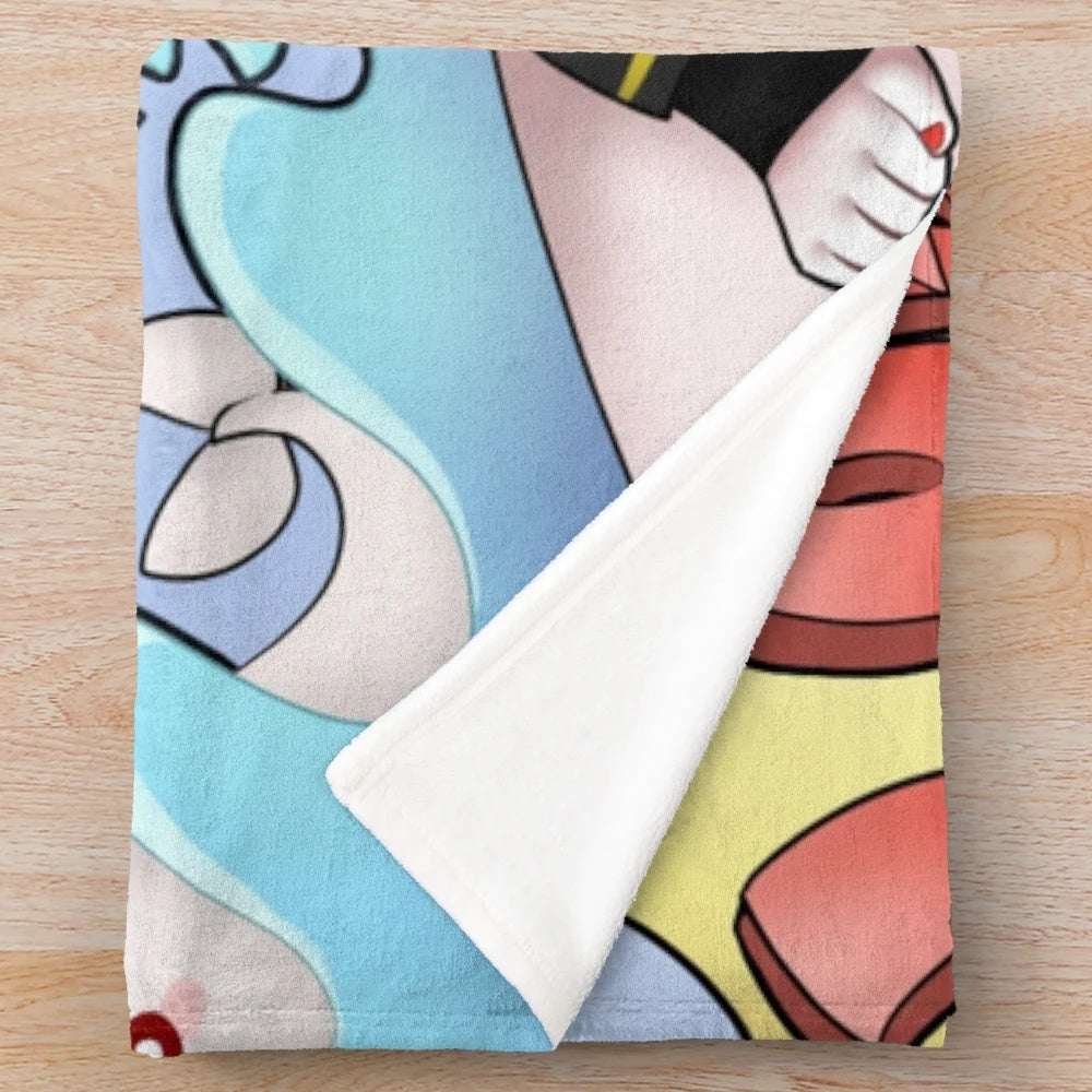 Lobco-inspired plush blanket featuring a cute anime girl design