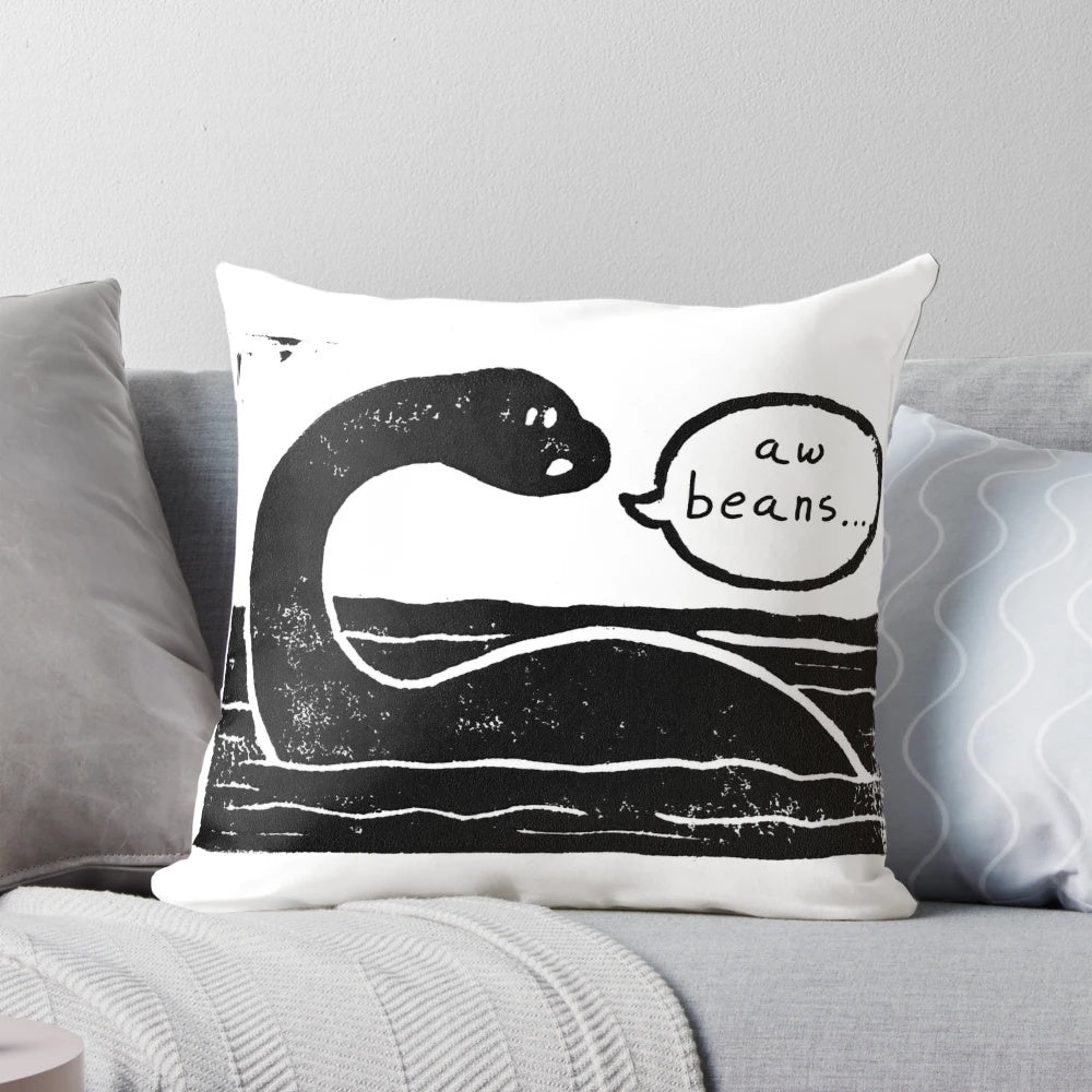 Loch Ness Monster 'Nessie' Speech Bubble Decorative Throw Pillow