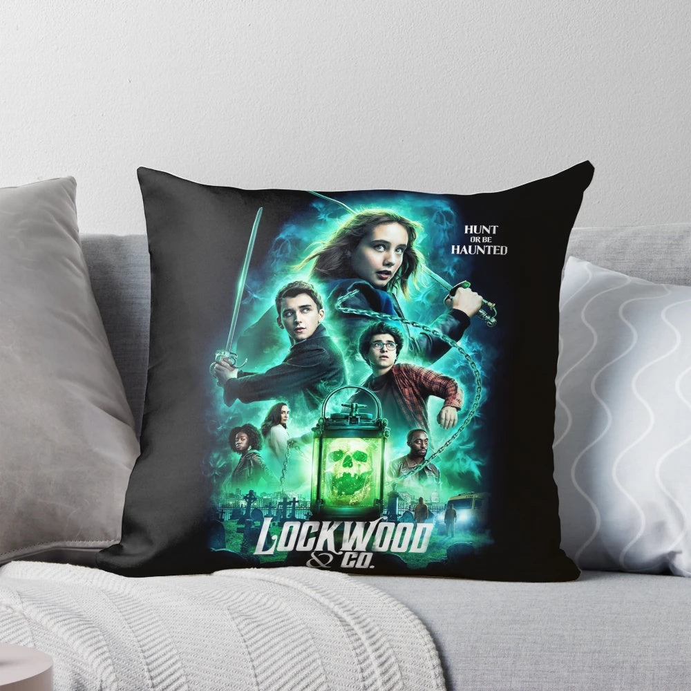 Lockwood & Co. book series and thriller TV show cover featuring characters Anthony Lockwood and Lucy Carlyle