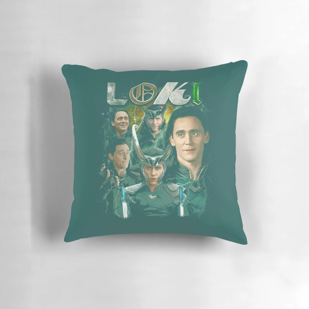 Loki God of Mischief Marvel Pillow featuring Tom Hiddleston as the iconic Asgardian character