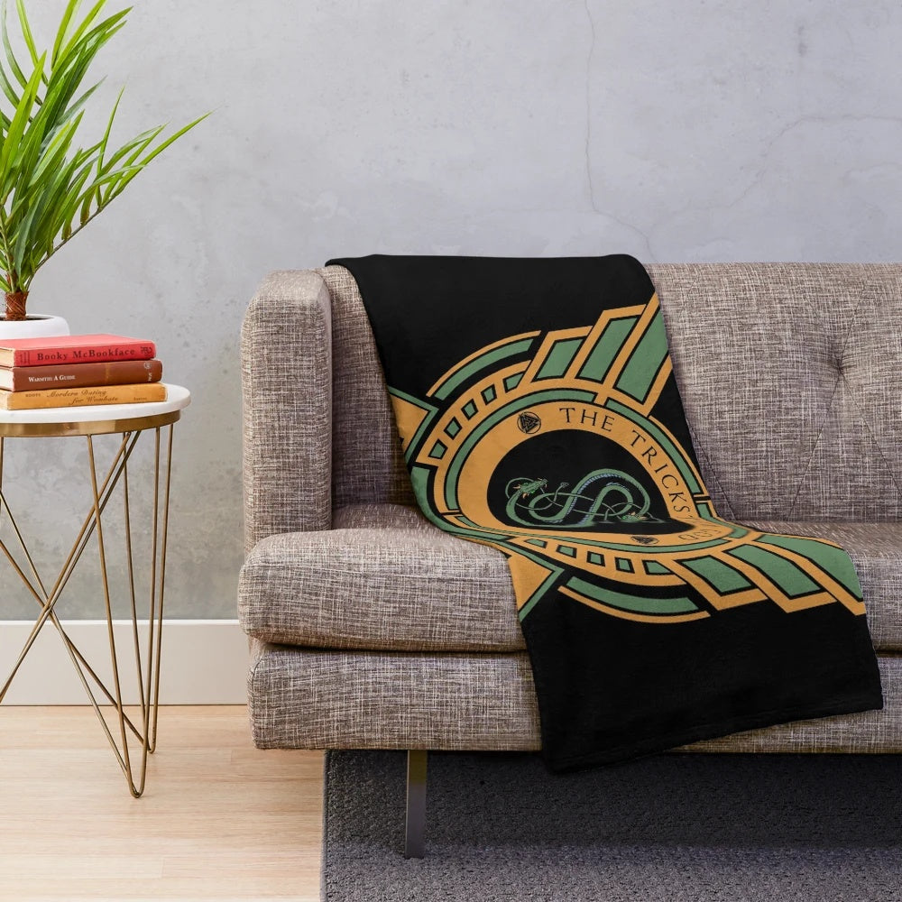 Loki inspired plush blanket with ancient mythological designs