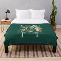 Loki-themed plush blanket featuring the God of Mischief from the Marvel Cinematic Universe