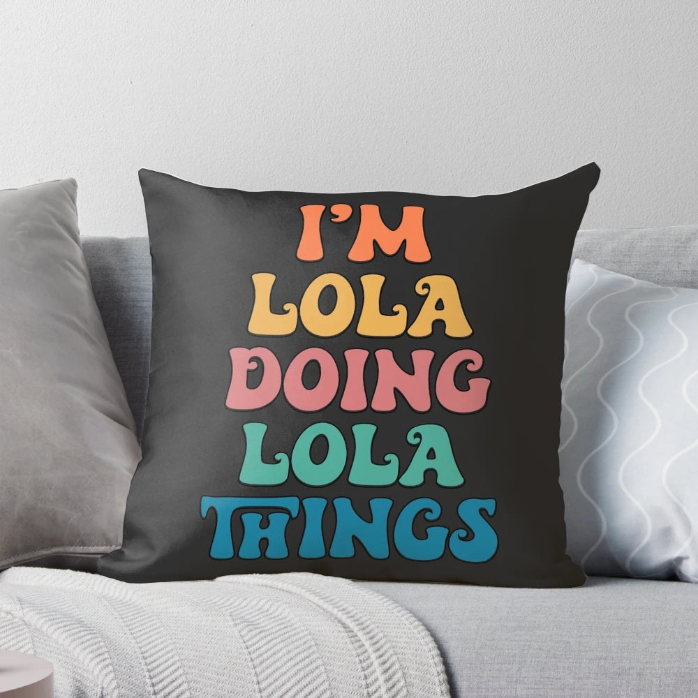 Lola Funny Retro First Name Pillow