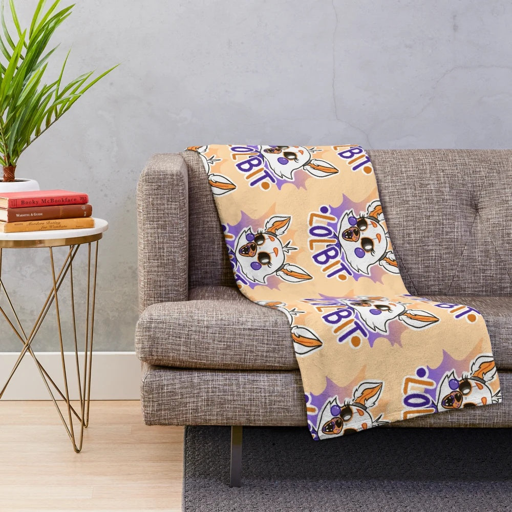 Lolbit inspired plush blanket from the Five Nights at Freddy's video game franchise